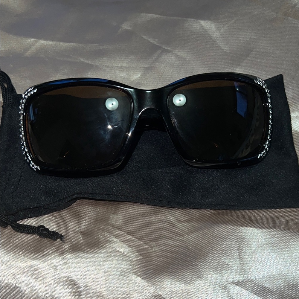 Black Sunglasses with Rhinestone Accents